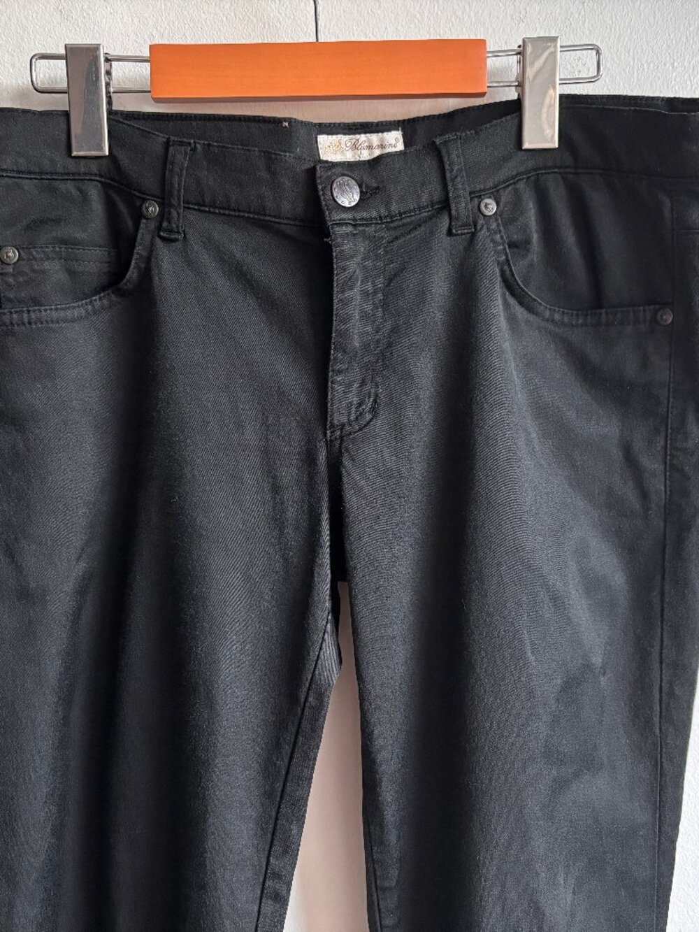 Blumarine Black Rhinestone Crystal Monogram Slim Jeans - IT 46 (US 10) - Picture 3 of 11